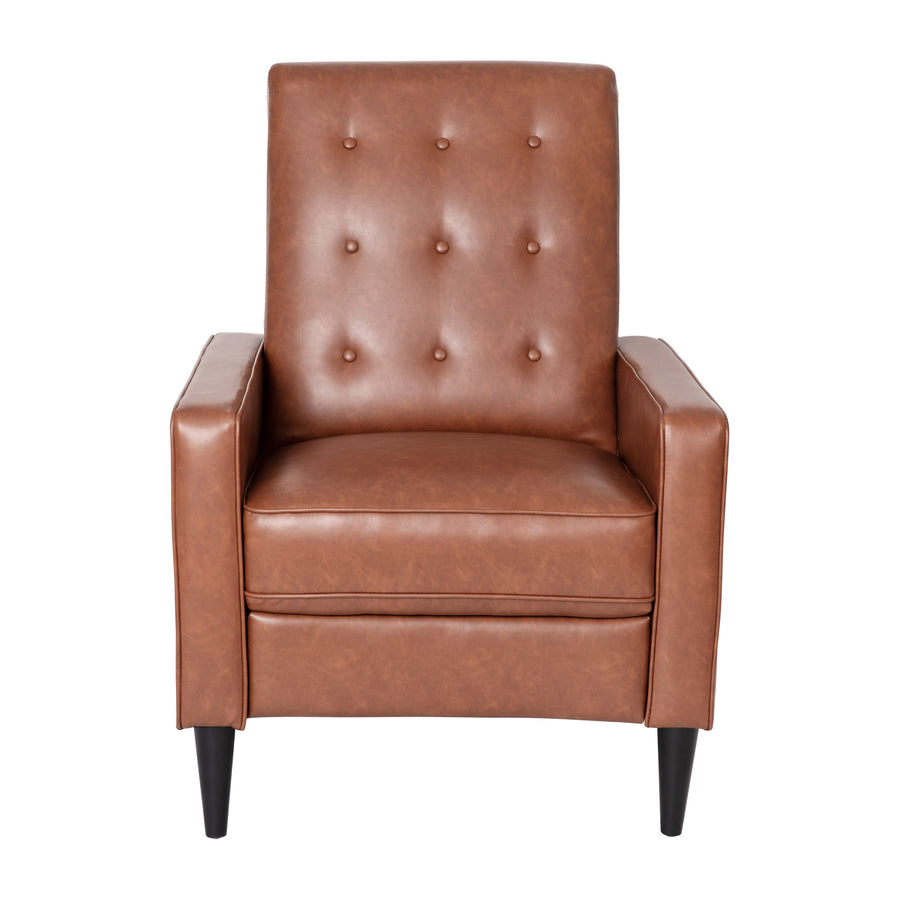 Ezra Mid-Century Modern Upholstered Button Tufted Pushback Recliner for Residential & Commercial Use