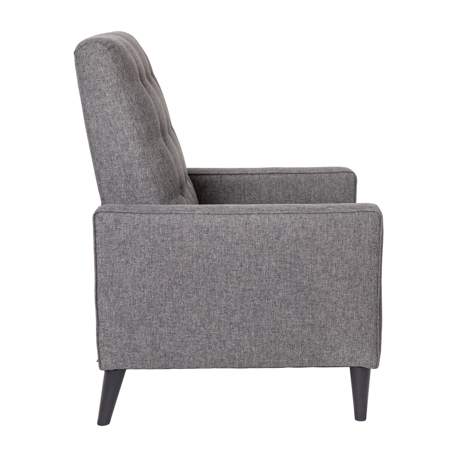 Ezra Mid-Century Modern Upholstered Button Tufted Pushback Recliner for Residential & Commercial Use