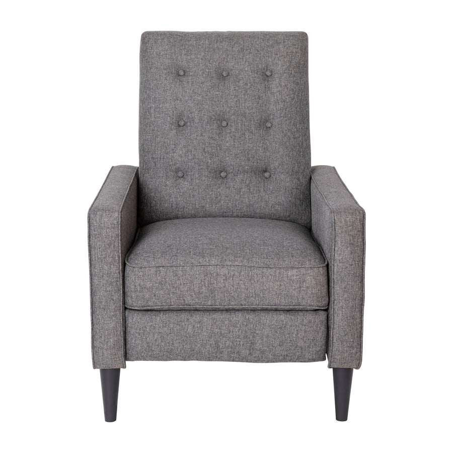 Ezra Mid-Century Modern Upholstered Button Tufted Pushback Recliner for Residential & Commercial Use