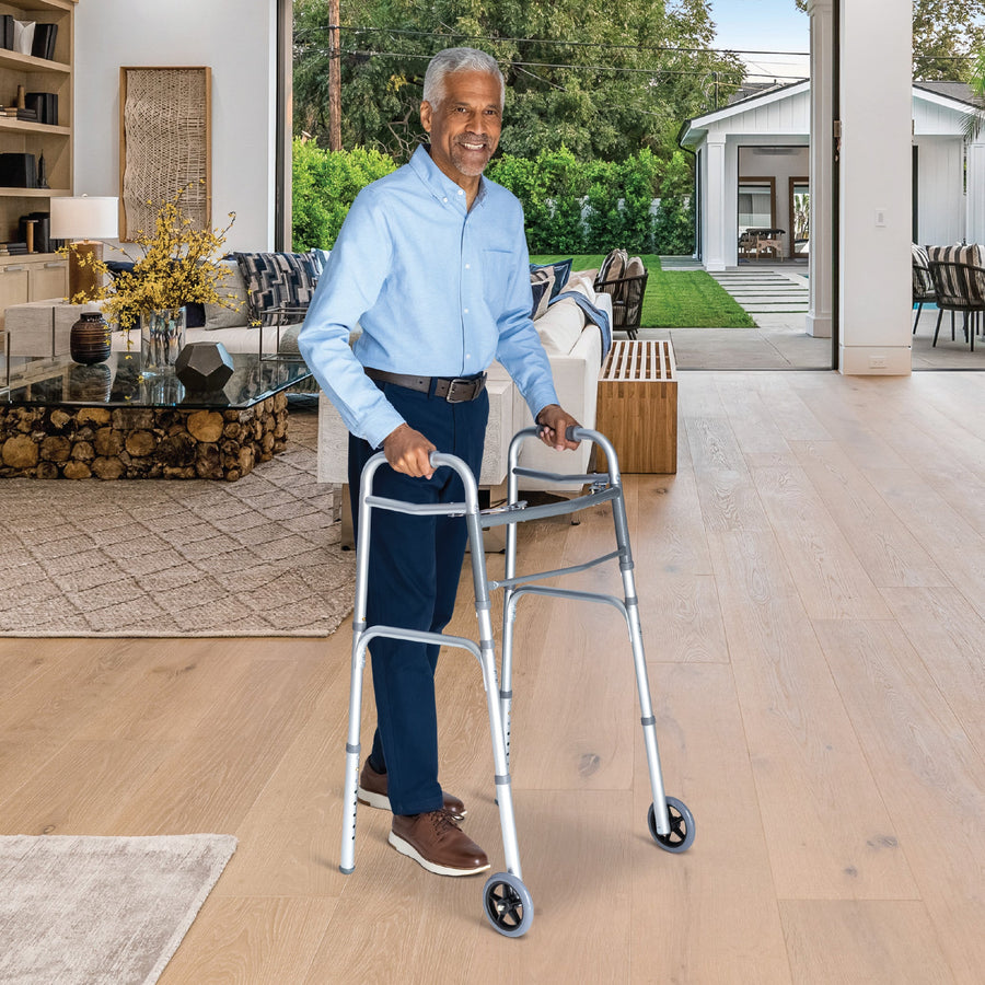 Carex Folding Walker with Wheels