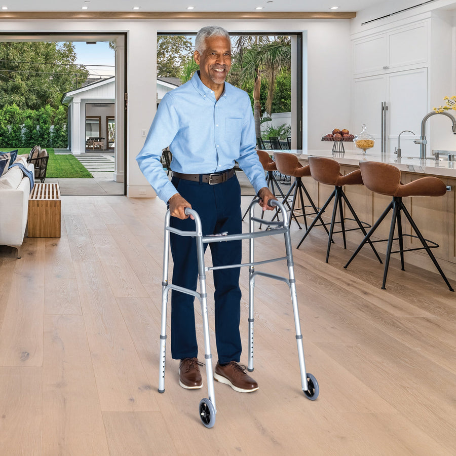 Carex Folding Walker with Wheels