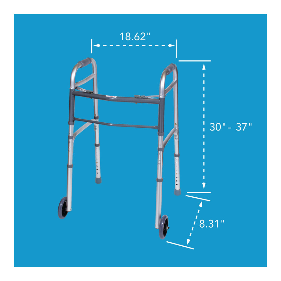 Carex Folding Walker with Wheels