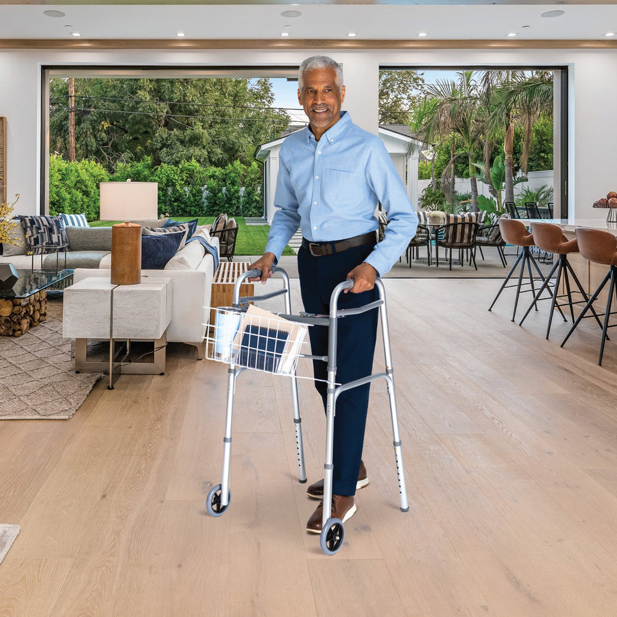 Carex Folding Walker with Wheels