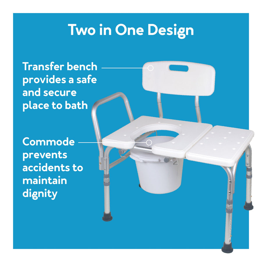 Carex Bathtub Transfer Bench With Opening & Bucket