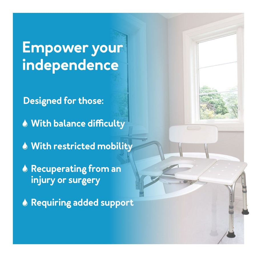 Carex Bathtub Transfer Bench With Opening & Bucket