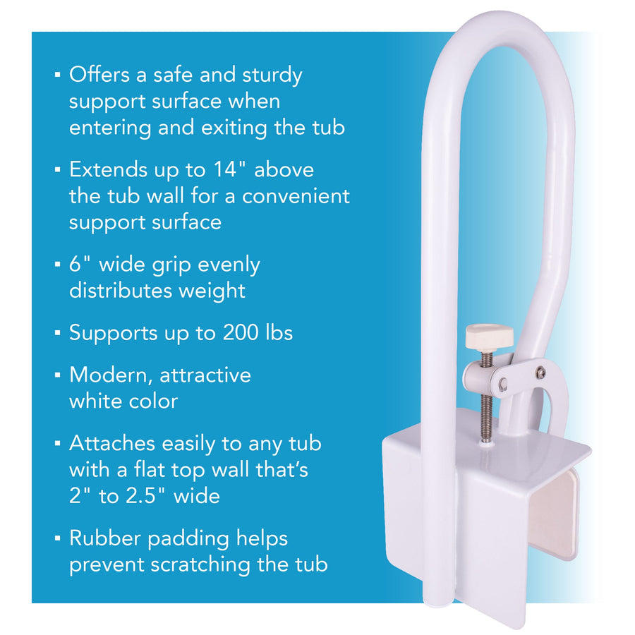 Carex White Bathtub Rail