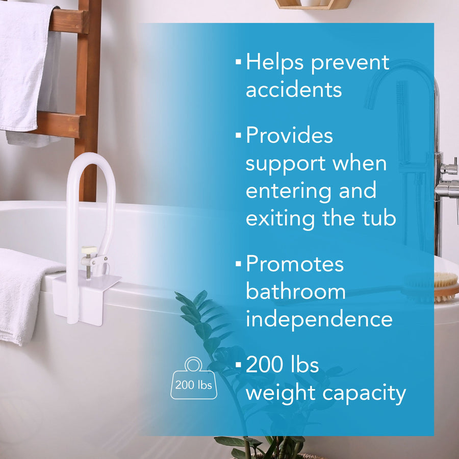 Carex White Bathtub Rail