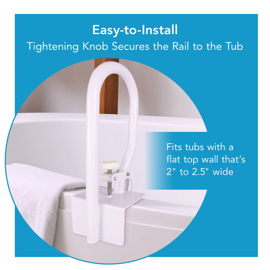 Carex White Bathtub Rail