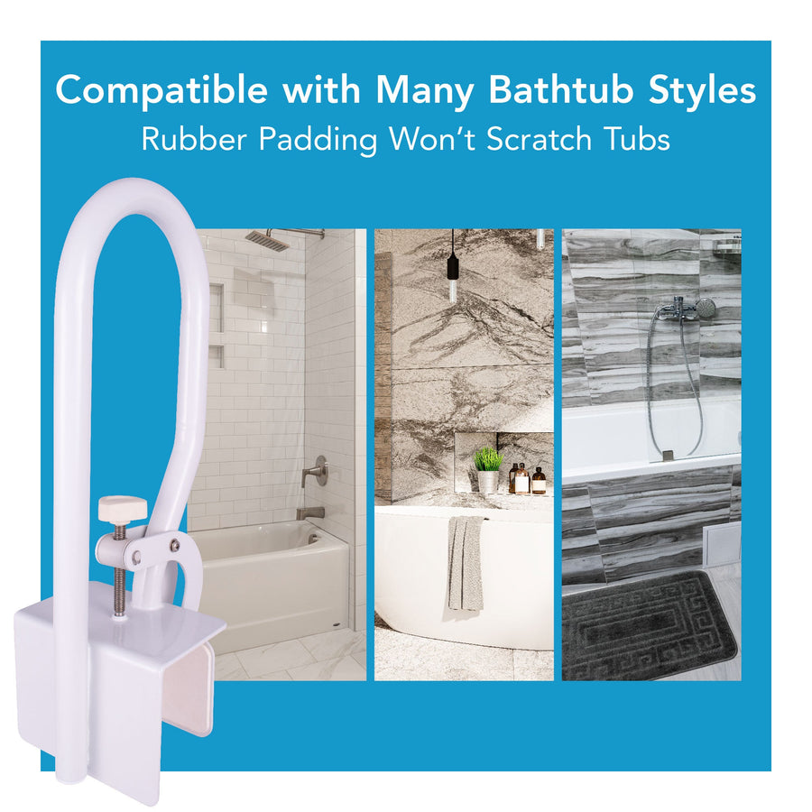 Carex White Bathtub Rail