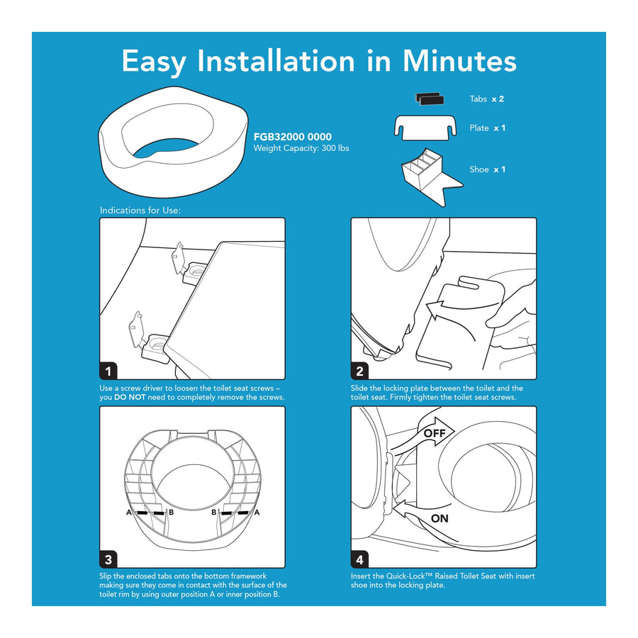 Carex Quick-Lock Raised Toilet Seat
