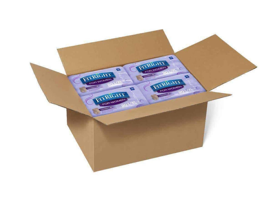 FitRight Ultra Absorbency Underwear for Women - Case of 80