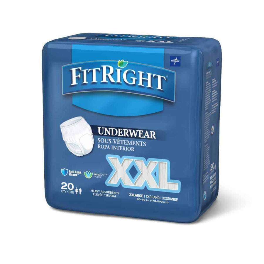 FitRight Adult Incontinence Underwear Heavy Absorbency - XX-Large, 68"-80" Case 80