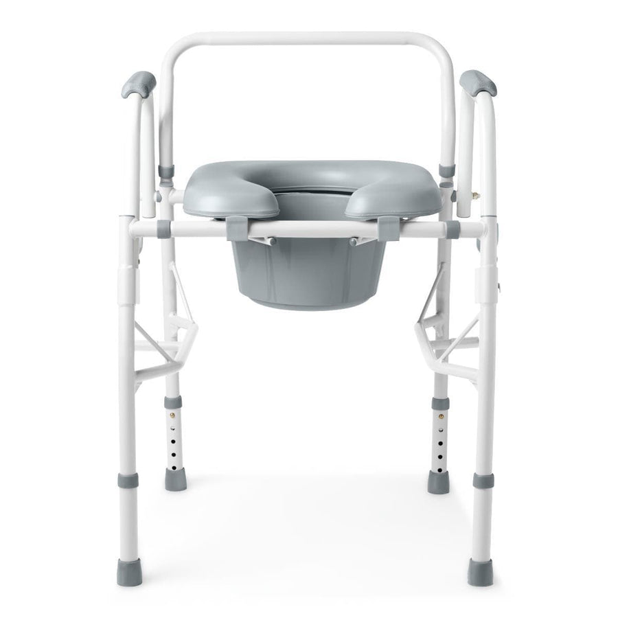 Medline Drop-Arm Commode with Padded Seat - Height Adjustable
