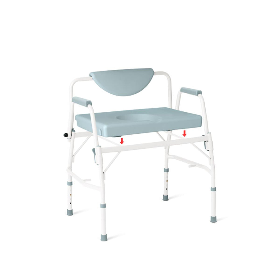 Medline Heavy Duty Bariatric Drop-Arm Commode - 1,000 Lb Weight Cap