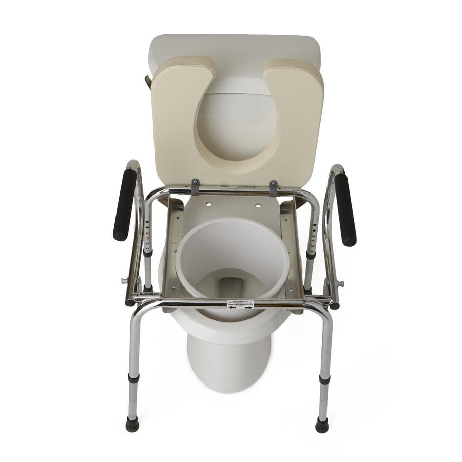 Medline Padded Drop Arm Bedside Commode