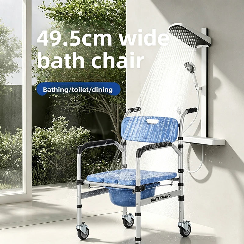 Sliding Bath Transfer Bench with Commode and Shower Chair Combo