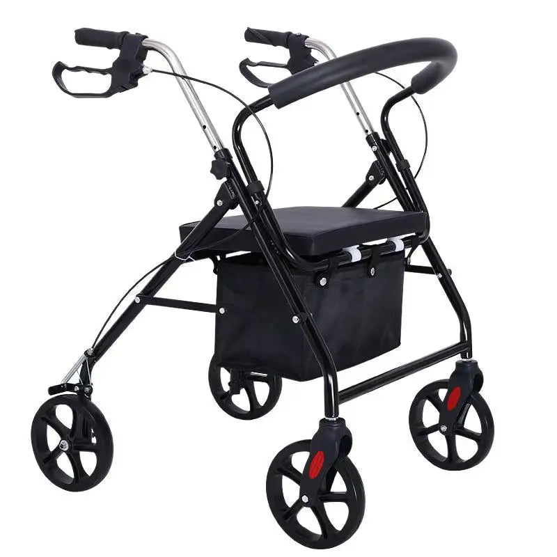 Wheelchair Rollator Walker with Seat and Basket for Assisted Walking view 3