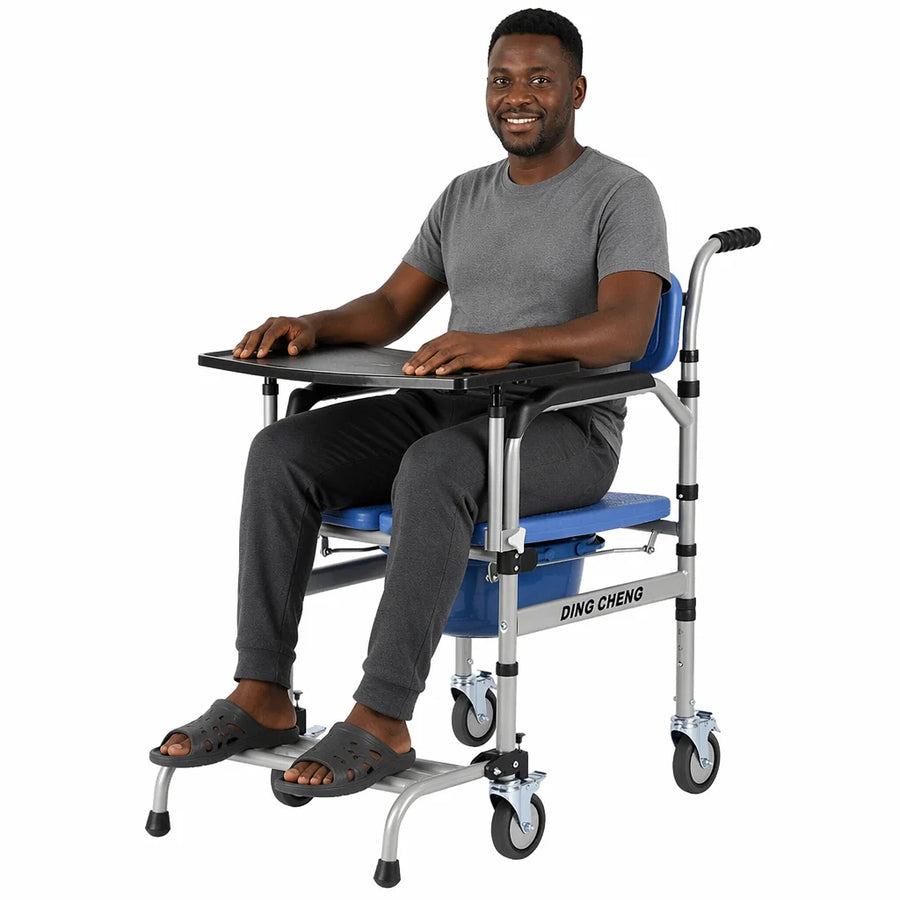 Sliding Bath Transfer Bench with Commode and Shower Chair Combo view 3