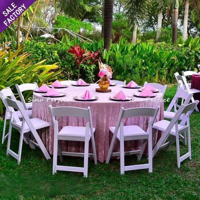 Heavy Duty White Plastic Folding Chair for Outdoor Dining and Events view 6