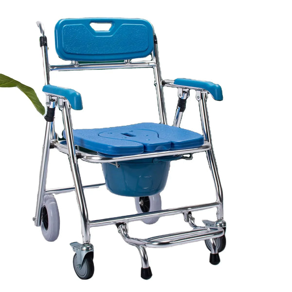 Foldable Lightweight Aluminum Commode Wheelchair Toilet Chair