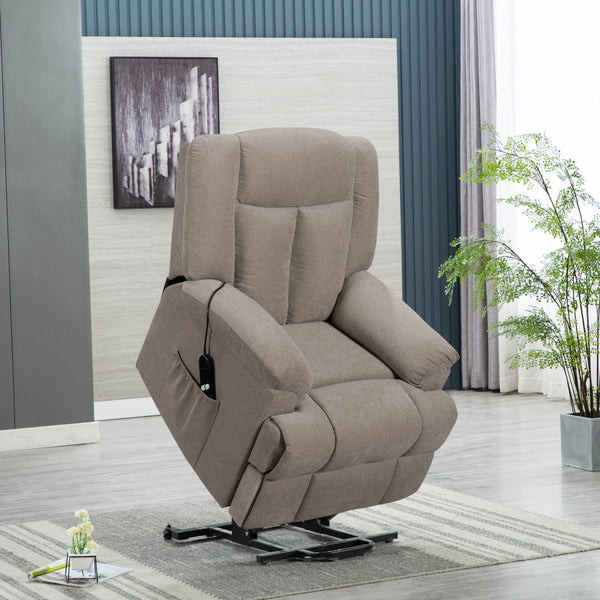 Fabric Power Lift Riser Recliner Chair with Massage and Remote for Seniors