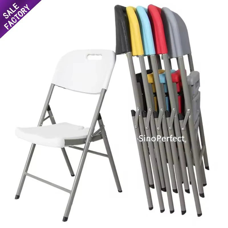 Heavy Duty White Plastic Folding Chair for Outdoor Dining and Events view 3