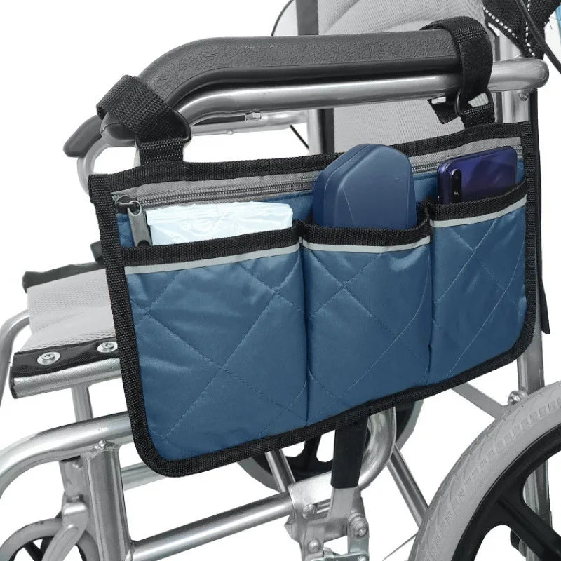 Portable Polyester Wheelchair Armrest Hanging Bag with Reflective Strip view 10
