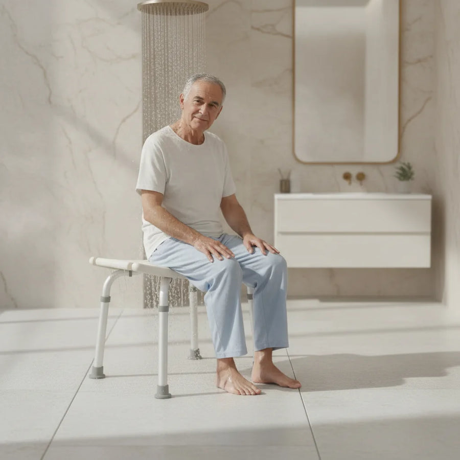 Bathroom Safety Shower Tub Bench Chair for Rehabilitation, Gray view 4