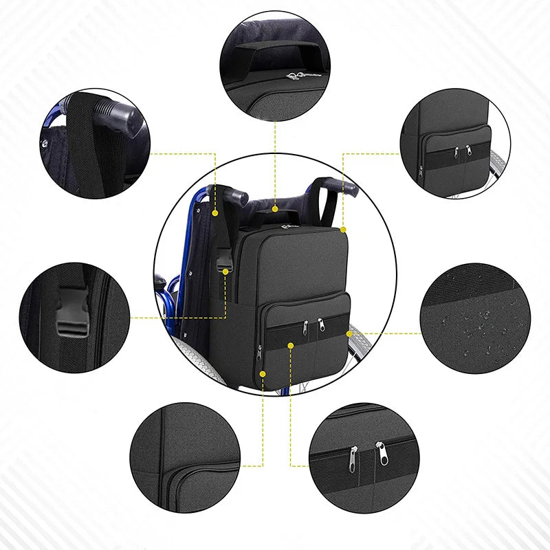Wheelchair Armrest Side Storage Bag for Rollators and Walkers view 2