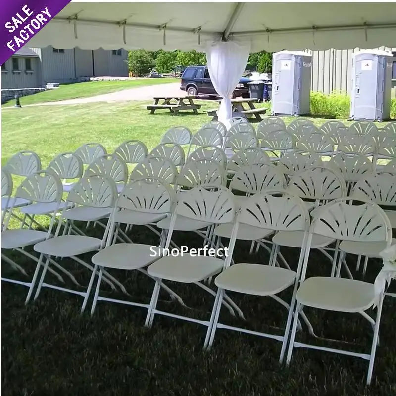 Heavy Duty White Plastic Folding Chair for Outdoor Dining and Events view 12