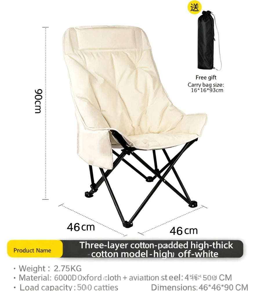 Oversized Heavy Duty Folding Camping Chair with Thickened Oxford Backrest view 3