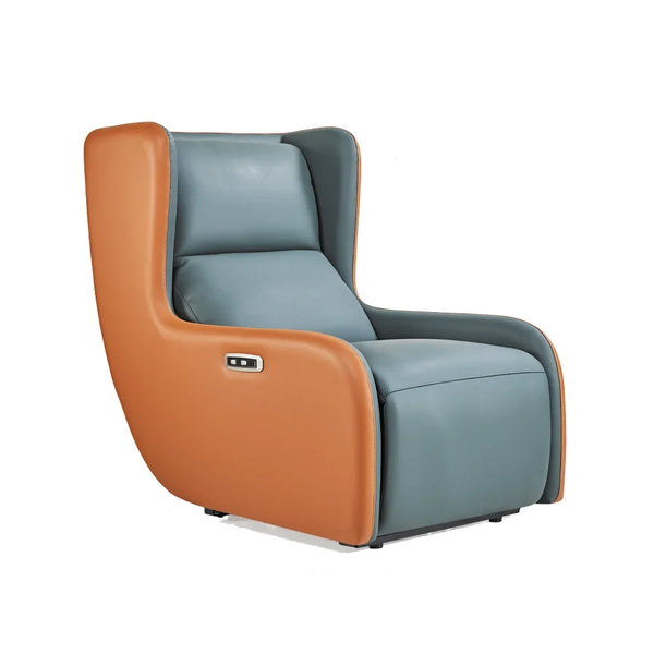 Leather Zero Gravity Power Lift Recliner Chair with Solid Wood Armrests, Heavy Duty