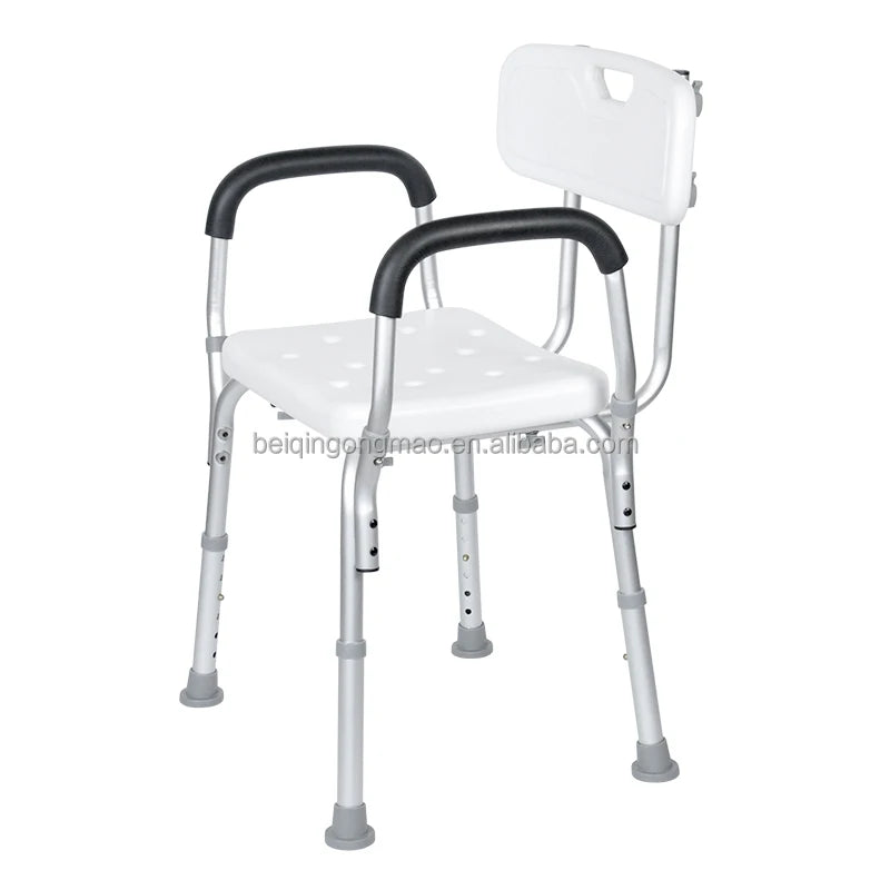 Heavy Duty Padded Shower Transfer Bench with Arms, Height Adjustable view 2