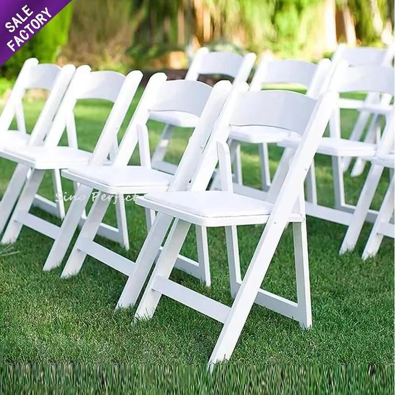 Heavy Duty White Plastic Folding Chair for Outdoor Dining and Events view 2