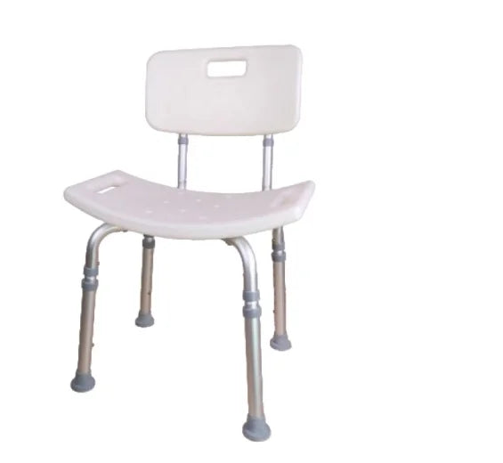 Height Adjustable Aluminum Quick-Release Bath Bench with Back