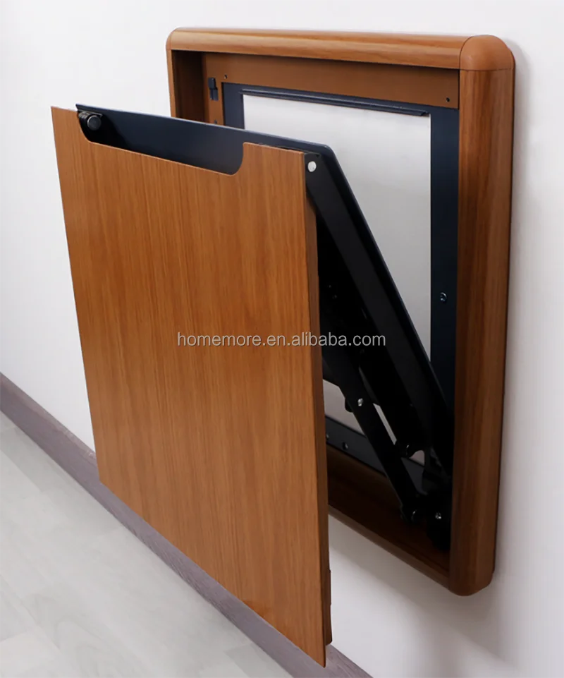 Heavy Duty Space-Saving Wall-Mounted Folding Seat in Wood Grain Aluminum view 3
