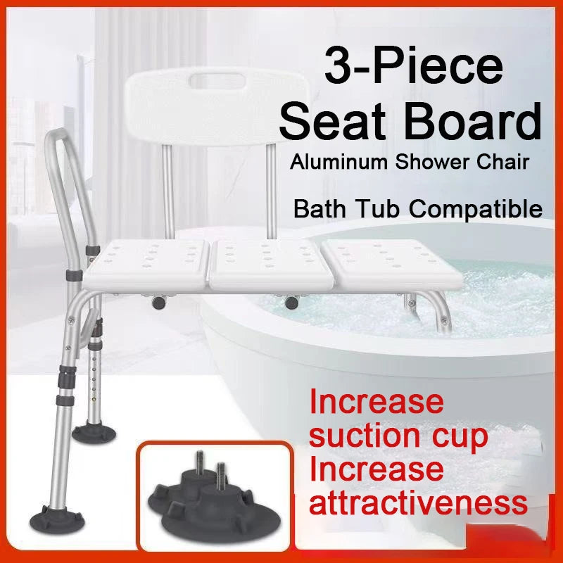 Heavy Duty Aluminum Shower Transfer Bench with Detachable Back and Armrest view 2
