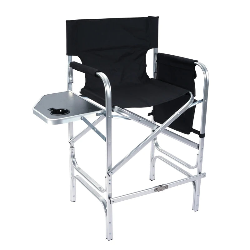 Black Heavy Duty Tall Folding Director's Chair with High Seat, Set of 2 view 2