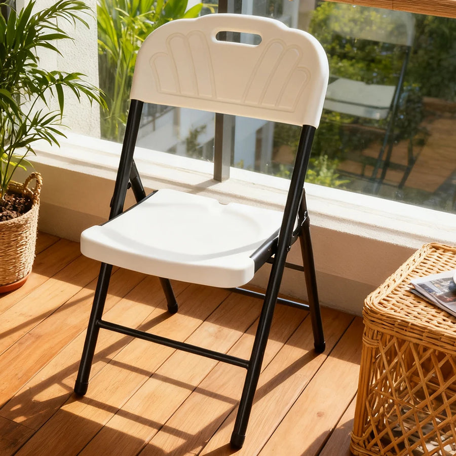 Heavy Duty Plastic Folding Chair with Iron Frame for Indoor and Outdoor Use view 5