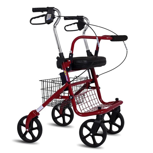 Lightweight Folding 4-Wheel Shopping Rollator with Seat for Seniors