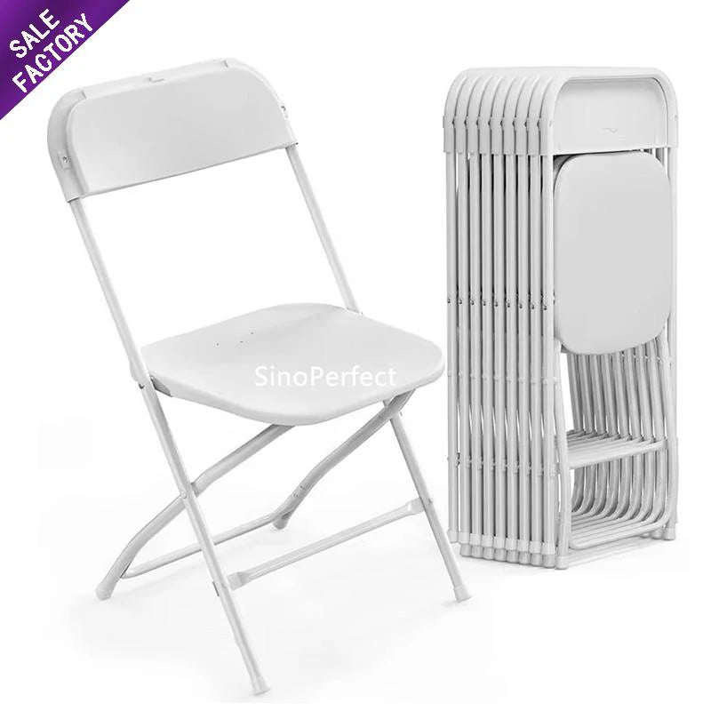 Heavy Duty White Plastic Folding Chair for Outdoor Dining and Events view 4