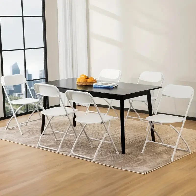 Heavy Duty White Metal Outdoor Folding Chair for Dining and Events view 5