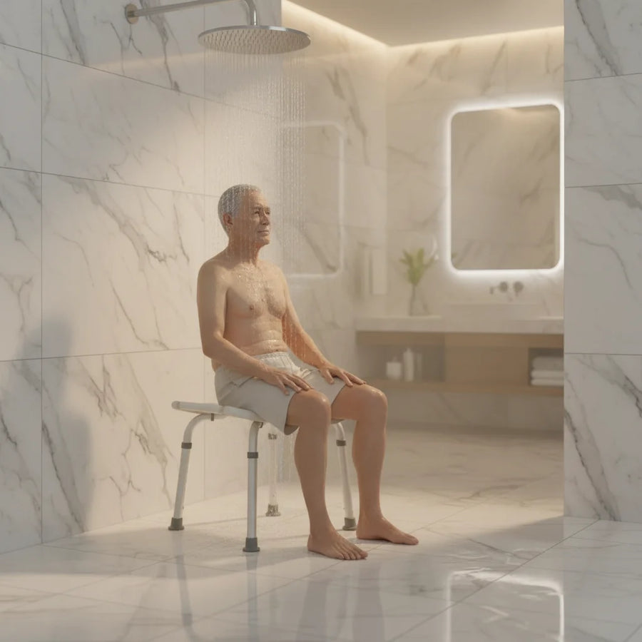 Bathroom Safety Shower Tub Bench Chair for Rehabilitation, Gray view 3