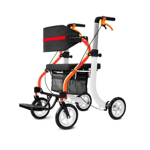 Bariatric Folding Rollator with Extra Wide Seat and Hand Brakes