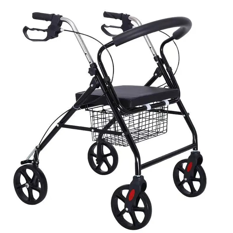 Wheelchair Rollator Walker with Seat and Basket for Assisted Walking view 4