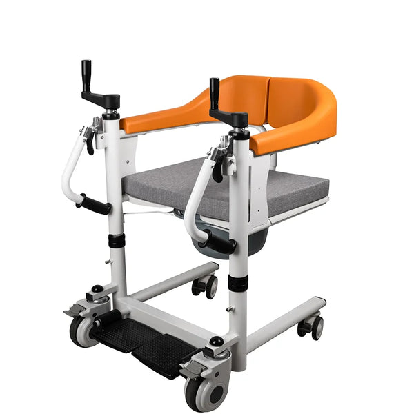 Mobile Patient Lift Transfer Commode Chair for Toilet and Shower
