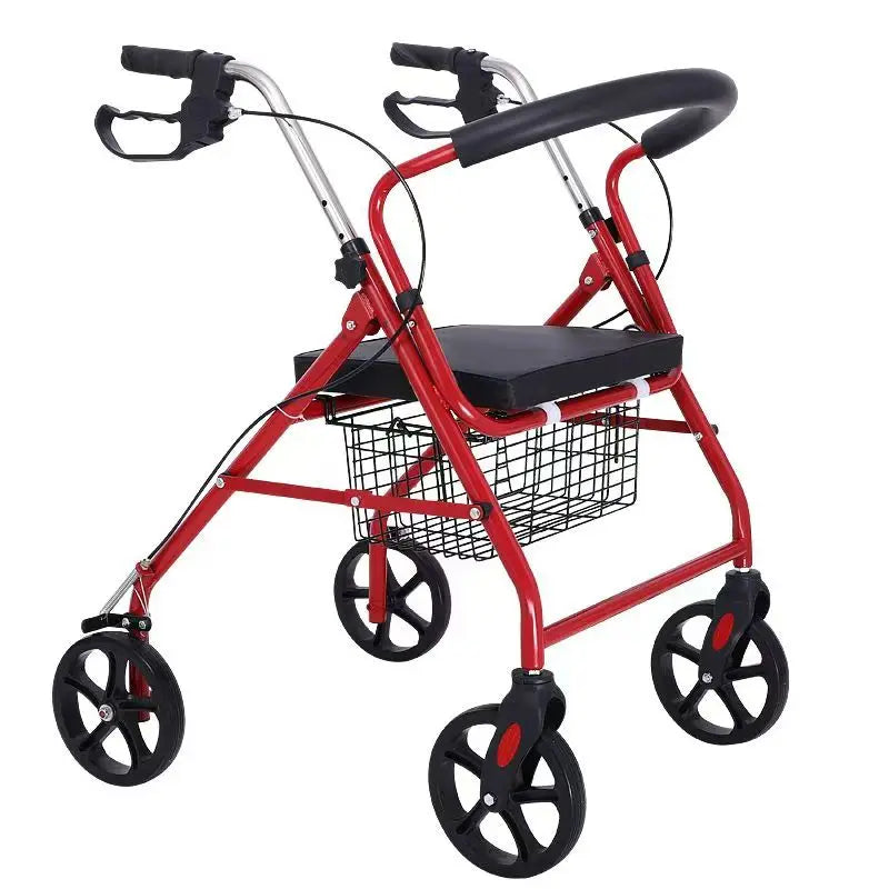 Wheelchair Rollator Walker with Seat and Basket for Assisted Walking view 6