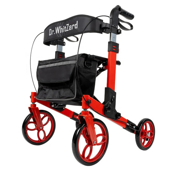Bariatric Folding Aluminum Rollator Walker with Adjustable Handles for Seniors