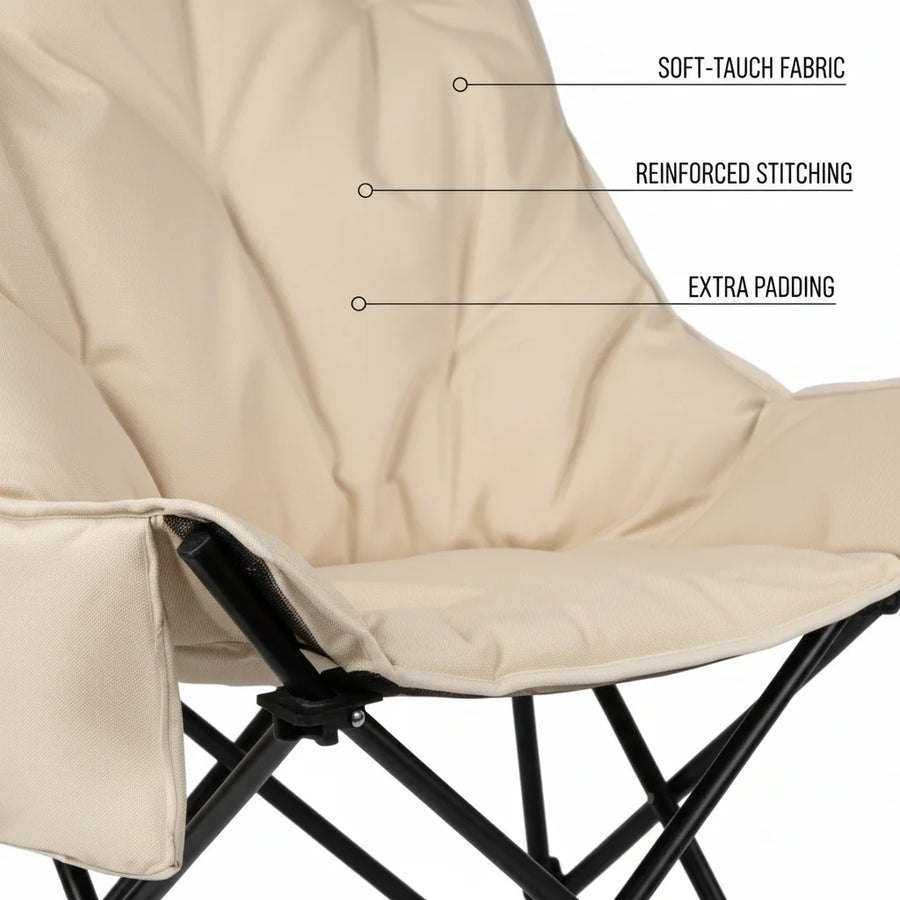 Oversized Heavy Duty Folding Camping Chair with Thickened Oxford Backrest view 6