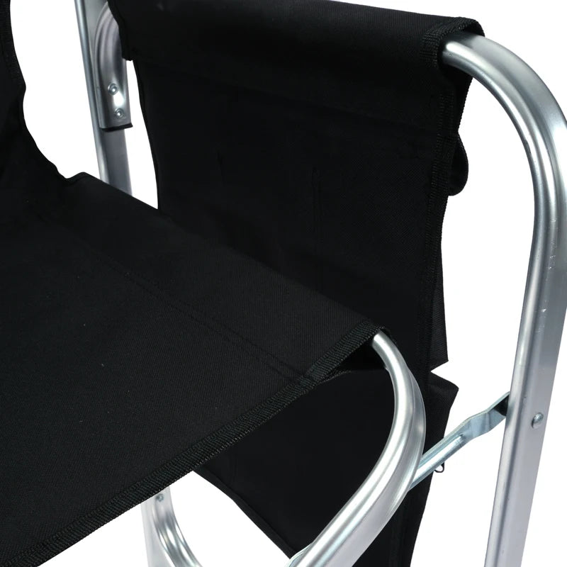 Black Heavy Duty Tall Folding Director's Chair with High Seat, Set of 2 view 6